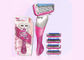 Rosa Sixed-baldes Edelstahl-Rasierklinge, die Shai 6 für Frauen-Gebrauch rasiert fournisseur