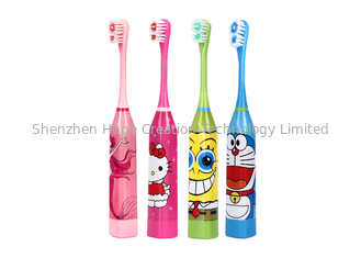 China Karikatur-Muster-Kinderelektrische Zahnbürste mit doppelseitigen Zahnbürstenköpfen fournisseur